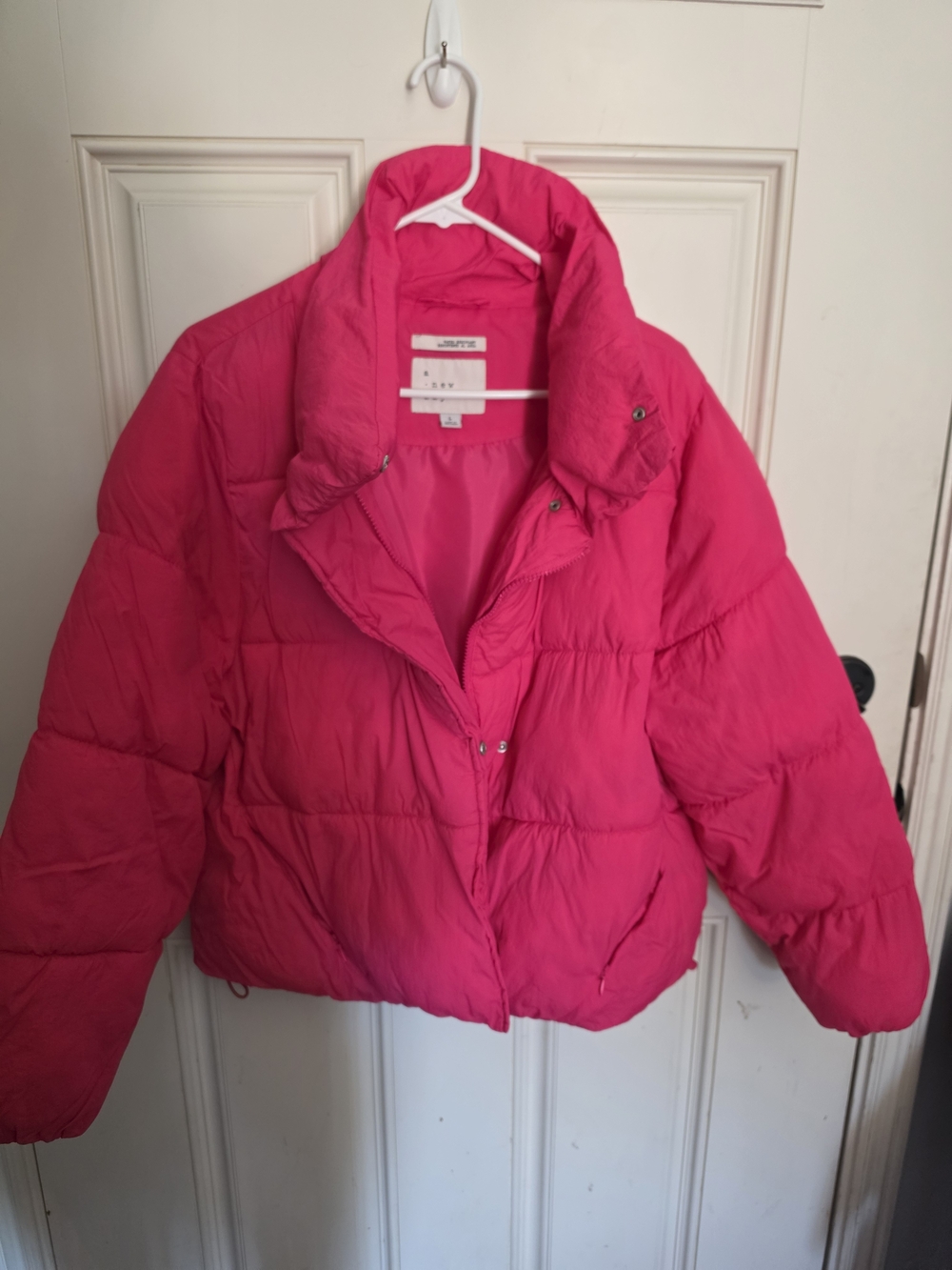 a new day Bright Pink Women's Puffer Jacket